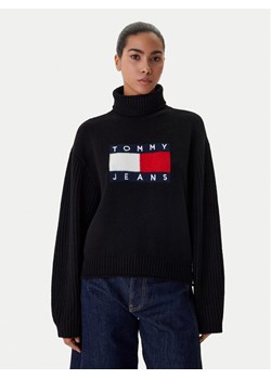 Tommy Jeans Golf Flag DW0DW22108 Czarny Relaxed Fit ze sklepu MODIVO w kategorii Swetry damskie - zdjęcie 188512623