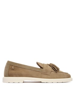 Tommy Hilfiger Loafersy Light Suede Tassel Loafer FW0FW09285 Brązowy ze sklepu MODIVO w kategorii Lordsy damskie - zdjęcie 188512744