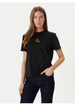 Calvin Klein Jeans T-Shirt Classic Foil LV047E804G Czarny Regular Fit ze sklepu MODIVO w kategorii Bluzki damskie - zdjęcie 188513013