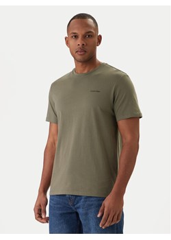 Calvin Klein T-Shirt Micro Logo LV04LC255G Zielony Regular Fit ze sklepu MODIVO w kategorii T-shirty męskie - zdjęcie 188513223