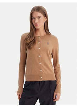 Polo Ralph Lauren Kardigan 211971871007 Beżowy Slim Fit ze sklepu MODIVO w kategorii Swetry damskie - zdjęcie 188513794