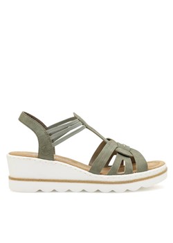Rieker Sandały 67459-52 Zielony ze sklepu MODIVO w kategorii Sandały damskie - zdjęcie 188514001
