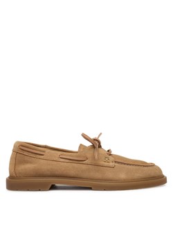 Tommy Hilfiger Półbuty Light Suede Boat Shoe FW0FW09337 Brązowy ze sklepu MODIVO w kategorii Półbuty damskie - zdjęcie 188514160