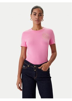 Versace Jeans Couture T-Shirt 80HAHT02 CJ03T Różowy Slim Fit ze sklepu MODIVO w kategorii Bluzki damskie - zdjęcie 188514271
