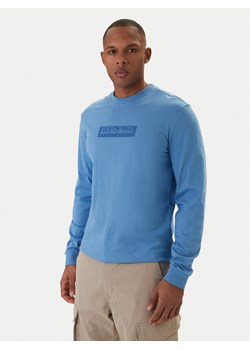 Napapijri Longsleeve S-Box Logo NP0A8BC5 Niebieski Regular Fit ze sklepu MODIVO w kategorii T-shirty męskie - zdjęcie 188514641
