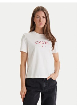 Calvin Klein Jeans T-Shirt Cktail Concept LV047E813G Biały Regular Fit ze sklepu MODIVO w kategorii Bluzki damskie - zdjęcie 188514924