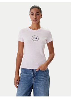 Tommy Jeans T-Shirt DW0DW22273 Różowy Slim Fit ze sklepu MODIVO w kategorii Bluzki damskie - zdjęcie 188515182