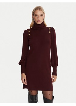 Luisa Spagnoli Sukienka dzianinowa Moduno 100056 Bordowy Regular Fit ze sklepu MODIVO w kategorii Sukienki - zdjęcie 188515521