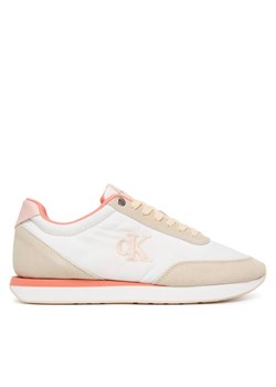 Calvin Klein Sneakersy Retro Runner Lace Up YW0YW01990 Biały ze sklepu MODIVO w kategorii Buty sportowe damskie - zdjęcie 188515541