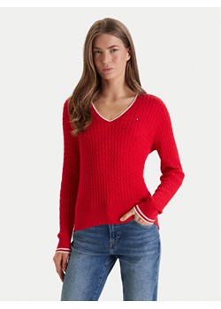 Tommy Hilfiger Sweter WW0WW44987 Czerwony Regular Fit ze sklepu MODIVO w kategorii Swetry damskie - zdjęcie 188515914