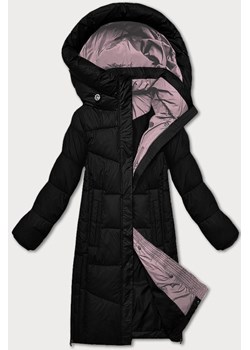 Zimowa kurtka damska z kontrastową podszewką Glakate czarna (LU-238152#) ze sklepu goodlookin.pl w kategorii Kurtki damskie - zdjęcie 188528321