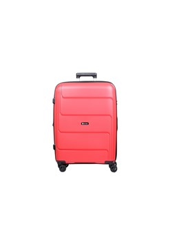 Czerwona średnia walizka z polipropylenu poszerzana Hard Class ze sklepu Słoń Torbalski w kategorii Walizki - zdjęcie 188528694