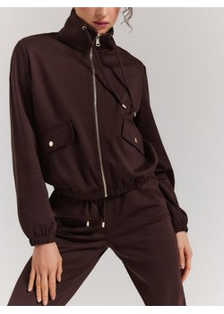 Mohito - Czekoladowa bluza z zamkiem - ciemnobrązowy ze sklepu Mohito w kategorii Bluzy damskie - zdjęcie 188529954