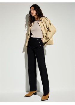 Mohito - Czarne spodnie z szeroką nogawką - czarny ze sklepu Mohito w kategorii Spodnie damskie - zdjęcie 188530484