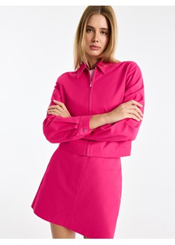 Mohito - Krótka kurtka z bawełny - fuksjowy ze sklepu Mohito w kategorii Kurtki damskie - zdjęcie 188530493