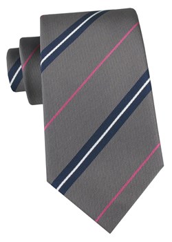 Klasyczny Krawat Klubowy - Alties - Popielato-Beżowy w Prążek KRALTS1225 ze sklepu JegoSzafa.pl w kategorii Krawaty - zdjęcie 188531354