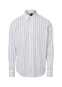 BOSS Orange Męska koszula biznesowa - Relegant_6_M Mężczyźni Regular Fit Bawełna (100%) biały w paski ze sklepu vangraaf w kategorii Koszule męskie - zdjęcie 188531610