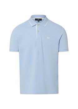 Nils Sundström Męska koszulka polo Mężczyźni Bawełna (100%) jasnoniebieski jednolity ze sklepu vangraaf w kategorii T-shirty męskie - zdjęcie 188531623