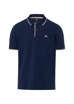 Nils Sundström Męska koszulka polo Mężczyźni Bawełna (100%) granatowy jednolity ze sklepu vangraaf w kategorii T-shirty męskie - zdjęcie 188531624