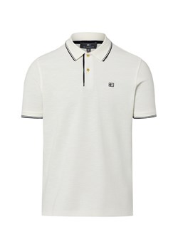 Nils Sundström Męska koszulka polo Mężczyźni Bawełna (100%) biały jednolity ze sklepu vangraaf w kategorii T-shirty męskie - zdjęcie 188531630