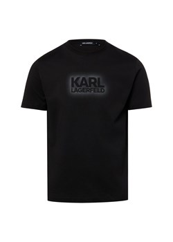 KARL LAGERFELD Koszulka męska Mężczyźni Bawełna (100%) czarny jednolity ze sklepu vangraaf w kategorii T-shirty męskie - zdjęcie 188531652