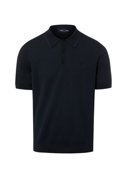 Fred Perry Męska koszulka polo z dzianiny Mężczyźni czarny wypukły wzór tkaniny ze sklepu vangraaf w kategorii T-shirty męskie - zdjęcie 188531702