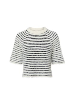 Opus Damski sweter z dzianiny z zawartością wełny - Pairy Kobiety écru w paski ze sklepu vangraaf w kategorii Swetry damskie - zdjęcie 188531760