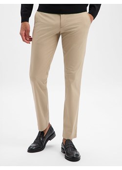 Alberto Męskie spodnie materiałowe - LOU Mężczyźni beżowy jednolity ze sklepu vangraaf w kategorii Spodnie męskie - zdjęcie 188531771