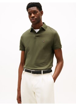 Tommy Hilfiger Męska koszulka polo Mężczyźni Bawełna khaki jednolity ze sklepu vangraaf w kategorii T-shirty męskie - zdjęcie 188531780