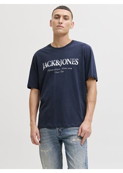 Jack & Jones Koszulka męska Mężczyźni Bawełna (100%) granatowy jednolity ze sklepu vangraaf w kategorii T-shirty męskie - zdjęcie 188531804
