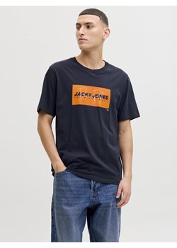 Jack & Jones Koszulka męska Mężczyźni Bawełna (100%) granatowy jednolity ze sklepu vangraaf w kategorii T-shirty męskie - zdjęcie 188531814