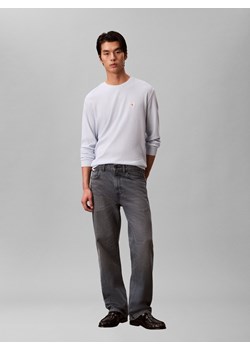 Calvin Klein Jeans Męska koszula z długim rękawem Mężczyźni jasnoniebieski wypukły wzór tkaniny ze sklepu vangraaf w kategorii T-shirty męskie - zdjęcie 188531824