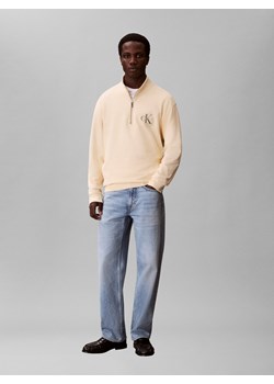Calvin Klein Jeans Bluza męska Mężczyźni Bawełna waniliowy jednolity ze sklepu vangraaf w kategorii Bluzy męskie - zdjęcie 188531831