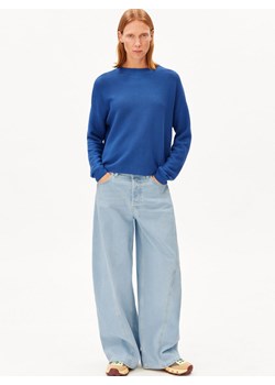 ARMEDANGELS Damski sweter z dzianiny - Merinaa Kobiety Bawełna (100%) niebieski wypukły wzór tkaniny ze sklepu vangraaf w kategorii Swetry damskie - zdjęcie 188531874