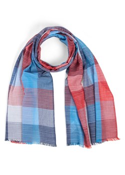 Nils Sundström Szalik męski Mężczyźni Bawełna (100%) niebieski w kratkę ze sklepu vangraaf w kategorii Szaliki męskie - zdjęcie 188531954