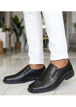 Czarne wkładane półbuty pantofle męskie /G3-3 18674 T299/ ze sklepu Pantofelek24.pl w kategorii Półbuty męskie - zdjęcie 188532371