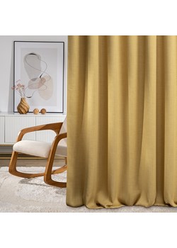 Zasłona zaciemniająca na taśmie marszczącej blackout strukturalny musztardowy 140 x 280 cm 1 szt. ze sklepu dekoria.pl w kategorii Zasłony - zdjęcie 188534003