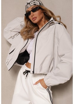 Biała Kurtka w Stylu Streetwear z Kapturem Oversize Nativiona ze sklepu renee.pl w kategorii Kurtki damskie - zdjęcie 188534082