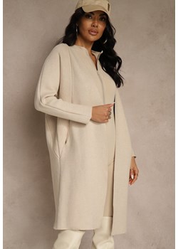 Beżowy Niezapinany Casualowy Kardigan Felltusa ze sklepu renee.pl w kategorii Swetry damskie - zdjęcie 188534140