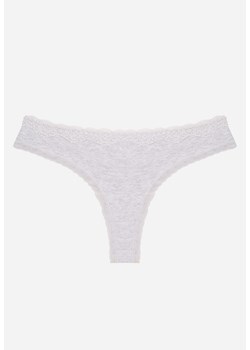 Szare Majtki Stringi z Bawełną z Koronką Aethimilia ze sklepu renee.pl w kategorii Majtki damskie - zdjęcie 188534241