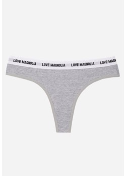 Szare Majtki Stringi z Bawełną Ozdobione Napisami Amero ze sklepu renee.pl w kategorii Majtki damskie - zdjęcie 188534331