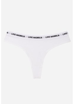 Białe Majtki Stringi z Bawełną Ozdobione Napisami Amero ze sklepu renee.pl w kategorii Majtki damskie - zdjęcie 188534334