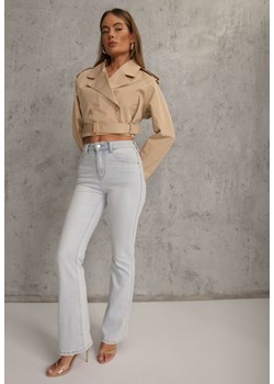 Niebieskie Jeansy Dzwony z Bawełną High Waist Basaia ze sklepu renee.pl w kategorii Jeansy damskie - zdjęcie 188534371