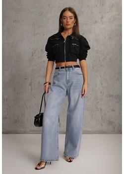 Niebieskie Jeansy Balloon z Bawełną High Waist Pronadina ze sklepu renee.pl w kategorii Jeansy damskie - zdjęcie 188534411