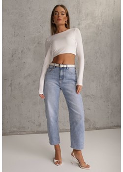 Niebieskie Jeansy Mom Fit High Waist Ankle Length Nikathe ze sklepu renee.pl w kategorii Jeansy damskie - zdjęcie 188534441