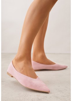 Różowe Balerinki z Imitacji Zamszu ze Szpiczastym Noskiem Melikel ze sklepu renee.pl w kategorii Balerinki - zdjęcie 188534484