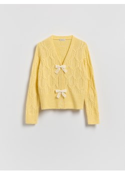 Reserved - Kardigan z kokardkami - żółty ze sklepu Reserved w kategorii Swetry damskie - zdjęcie 188534612