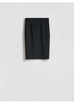Reserved - Spódnica midi z przeszyciem - czarny ze sklepu Reserved w kategorii Spódnice - zdjęcie 188534732