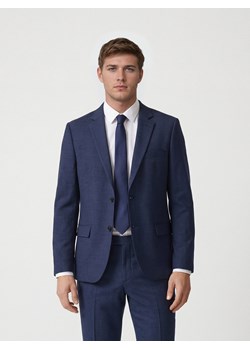 Reserved - Marynarka slim fit z dodatkiem wiskozy - granatowy ze sklepu Reserved w kategorii Marynarki męskie - zdjęcie 188534774