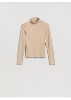 Reserved - Longsleeve z golfem - kremowy ze sklepu Reserved w kategorii Bluzki damskie - zdjęcie 188534824